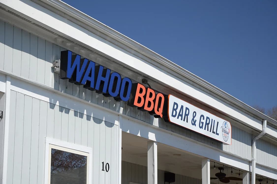 wahoo bbq sign